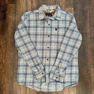 Pladra Men’s Blue Plaid Button-Down Shirt